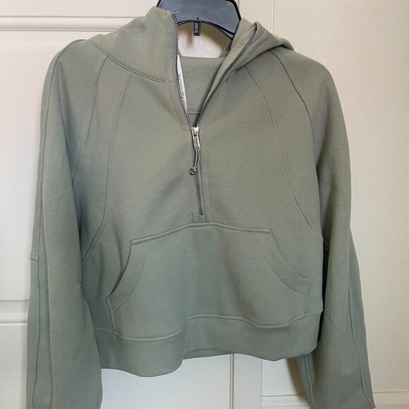 Lululemon Scuba Oversized Half-Zip Hoodie Size XS/S, NWT, Jade Grey - Picture 3 of 6